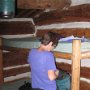 The bunk room (with hanging lamp).
