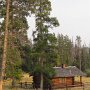 Our first glimpse of beautiful Ibex cabin.<br />					