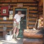 We clean the cabin before departure.