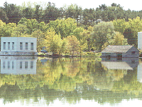 3water  This is the intake chamber and boat house on Vadnais Lake, the last in the chain. There are also ten ground water pumps for back up but 70 - 80% of our water comes from the river and lakes.