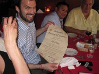 23  At our celebration dinner.