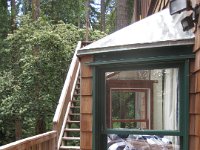 4  jean's sleeping nook, with a glass ceiling for tree-viewing.