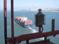 57  International orange was chosen partly to enhance the bridge's visibility in fog. Thirty-eight painters are kept busy on it.