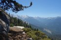 The trail overlooks the Great Western Divide, dividing Kings Canyon from Sequoia