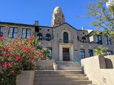 Ajo is a hardscrabble ex-mining town. Recently, a local non-profit has retrofitted this magnificent school building into artist housing.